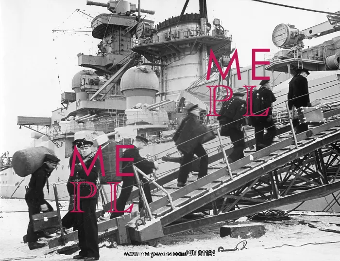 : Sailors Get On Board of the Scharnhorst, 1939 : Sailors Get On Board of the Scharnhorst, 1939