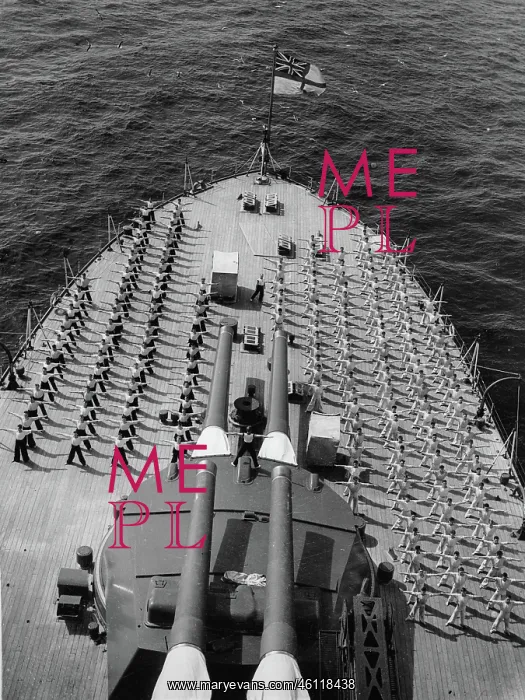 : Sailors in gymnastics on the warship : Sailors in gymnastics on the warship