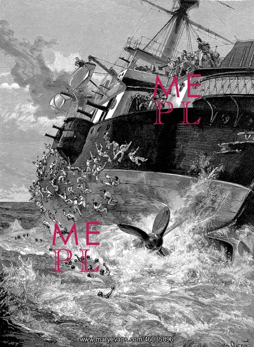 : Sailors jumping for their lives from the capsizing H.M.S Vic : Sailors jumping for their lives from the capsizing H.M.S Vic