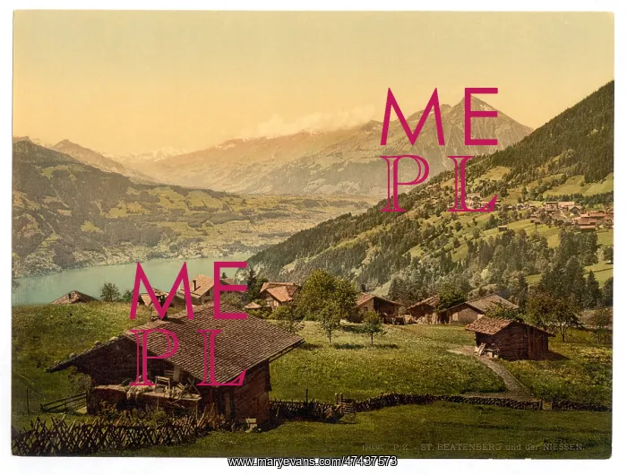 : Saint Beatenberg and the Niesen, Bernese Oberland, Switzerla : Saint Beatenberg and the Niesen, Bernese Oberland, Switzerla