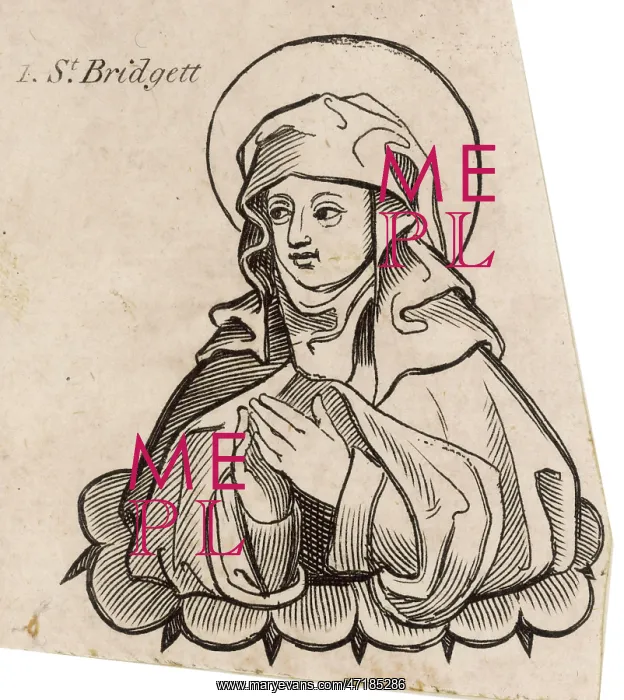 : SAINT BRIGID (WOODCUT) : SAINT BRIGID (WOODCUT)