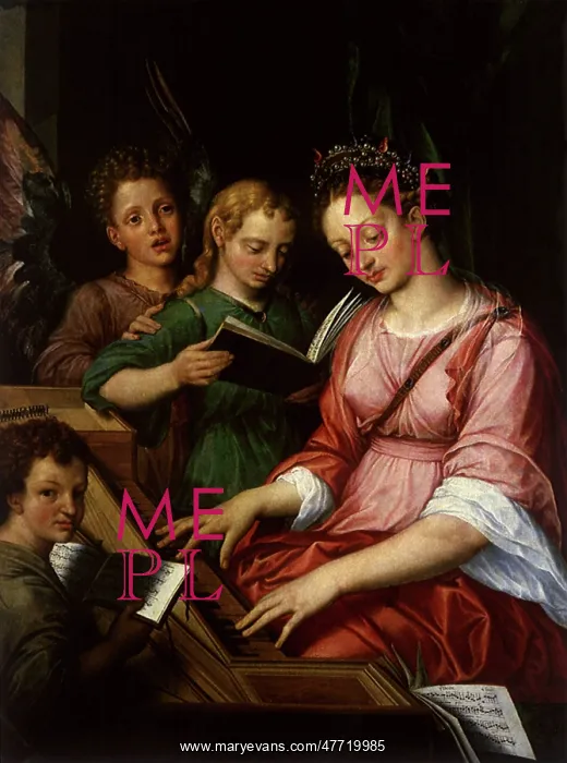  : Saint Cecilia Accompanying Three Singing Angels