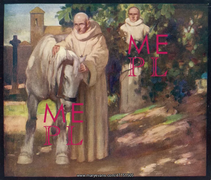 : Saint Columba with his horse : Saint Columba with his horse