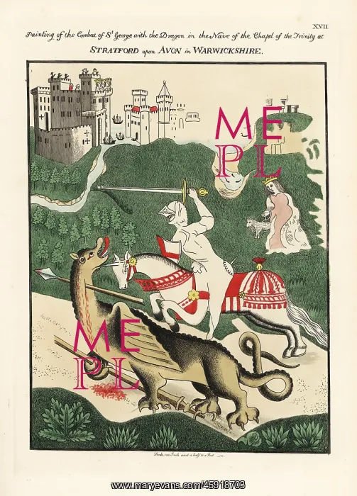 : Saint George fighting the dragon in front : Saint George fighting the dragon in front