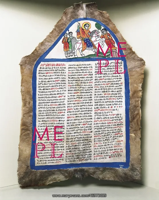 : Saint George. Polychromed manuscript on gazelle : Saint George. Polychromed manuscript on gazelle