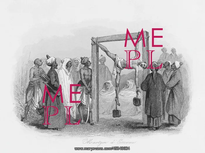 : Saint Istvan (Stephen) tortured by Moslems : Saint Istvan (Stephen) tortured by Moslems
