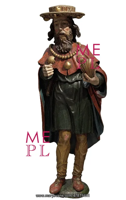 : Saint James the Pilgrim. Statue, 16th -17th centuries : Saint James the Pilgrim. Statue, 16th -17th centuries
