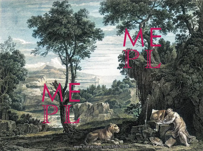 : Saint Jerome, theologian, with his lion : Saint Jerome, theologian, with his lion