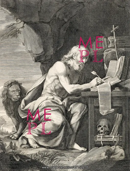 : Saint Jerome, theologian, writing in his cell : Saint Jerome, theologian, writing in his cell