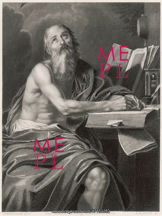 : Saint Jerome, theologian, writing in his cell : Saint Jerome, theologian, writing in his cell