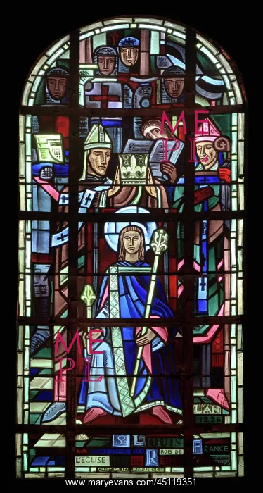 : Saint Louis stained glass window, Collegiale Notre-Dame : Saint Louis stained glass window, Collegiale Notre-Dame