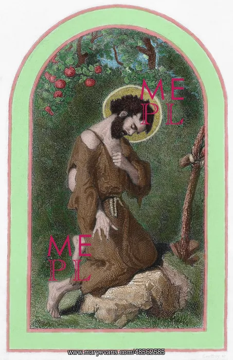 : Saint Marian. Engraving. Colored : Saint Marian. Engraving. Colored
