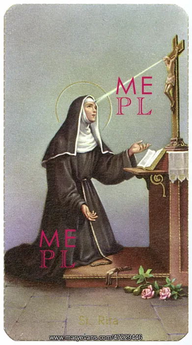 : SAINT RITA PRAYING : SAINT RITA PRAYING