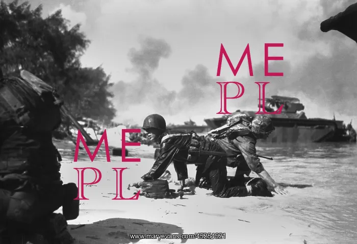 : On Saipan, invading Marines under Japanese fire : On Saipan, invading Marines under Japanese fire