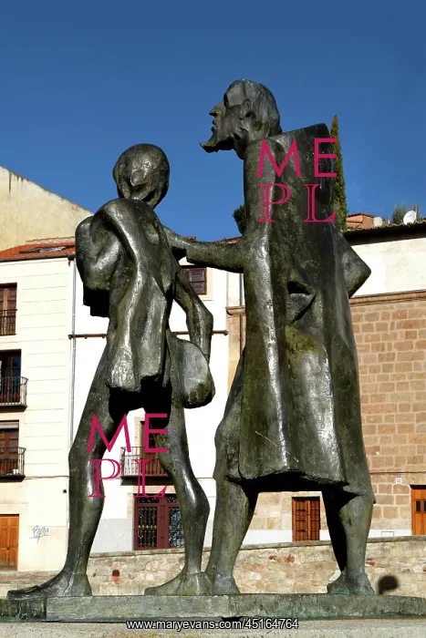 : Salamanca. View from the side of statue of Lazarillo de Tormes leading the blind man : Salamanca. View from the side of statue of Lazarillo de Tormes leading the blind man