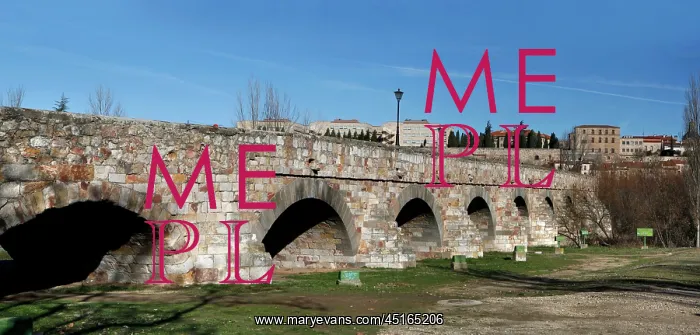 : Salamanca. Panoramic view of Roman Bridge, Salamanca : Salamanca. Panoramic view of Roman Bridge, Salamanca