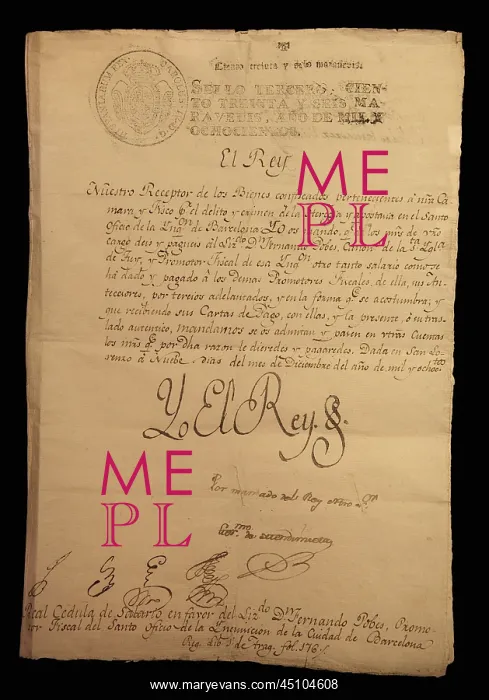 : Salary document, Palacio de los Olvidados, Granada : Salary document, Palacio de los Olvidados, Granada