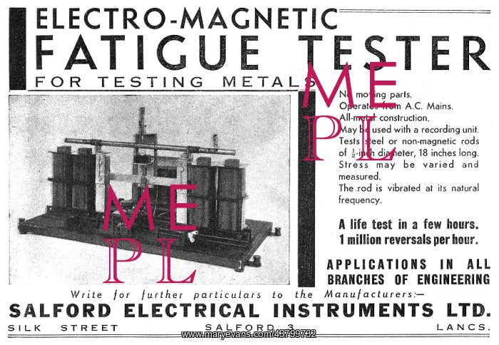 : Salford Electrical Instruments - Fatigue Tester For Metals : Salford Electrical Instruments - Fatigue Tester For Metals