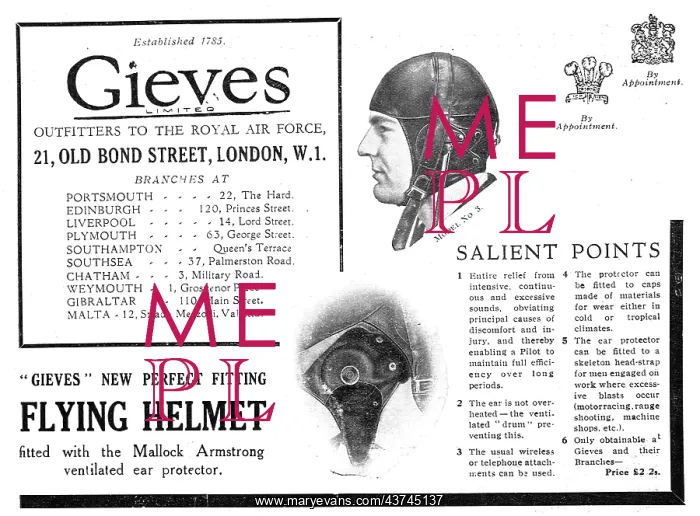 : Salient Points Of The Gieves Perfect Fitting Flying Helmet : Salient Points Of The Gieves Perfect Fitting Flying Helmet