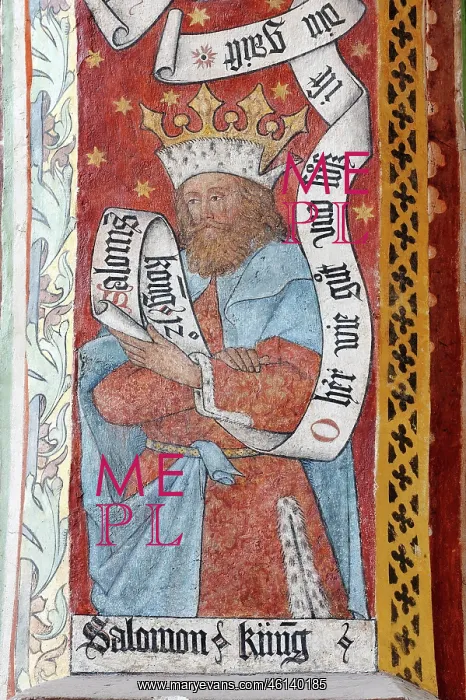 : Salomon. king Salomo, Salomon, fresco arch of the side Sisles : Salomon. king Salomo, Salomon, fresco arch of the side Sisles
