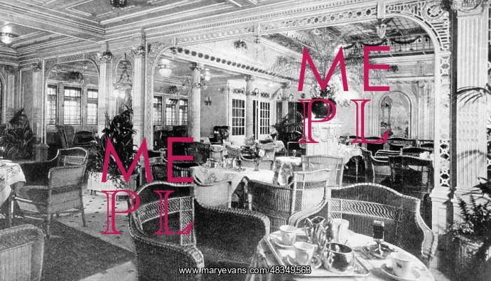 : Salon on board the Rotterdam, around 1908 : Salon on board the Rotterdam, around 1908