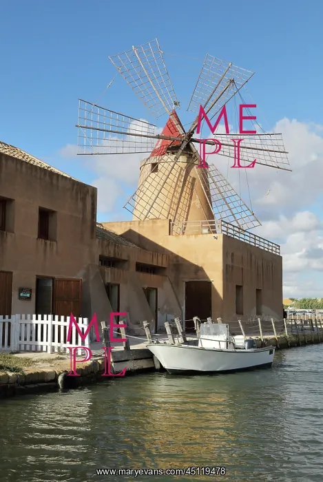: Salt mill, Marsala, Sicily, Italy : Salt mill, Marsala, Sicily, Italy