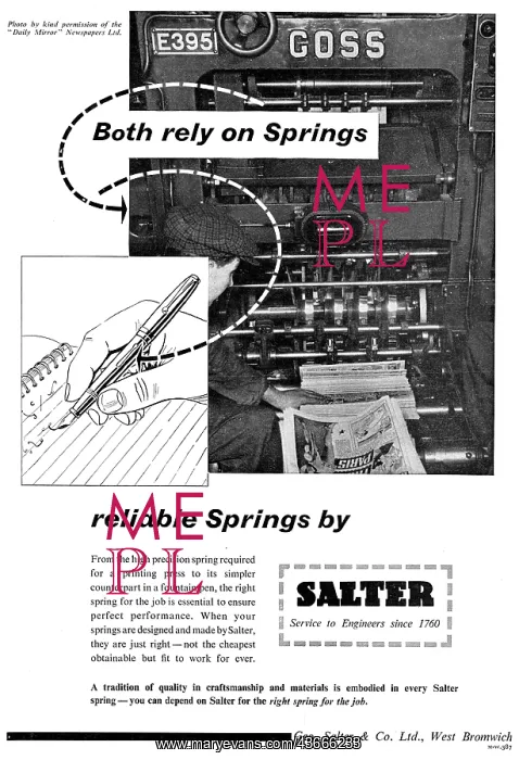 : Salter's Springs & Presswork : Salter's Springs & Presswork