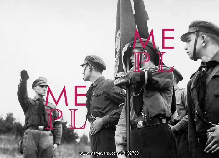 : Saluting Hitler boy, 1934 : Saluting Hitler boy, 1934