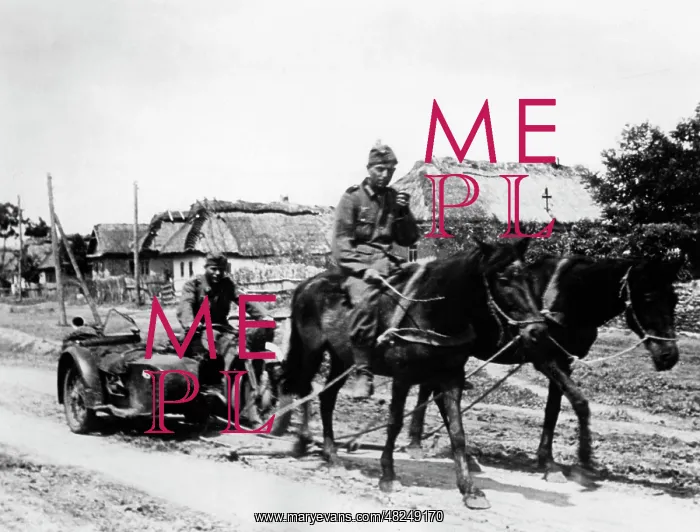 : Salvage of a motorcycle on the Eastern Front, 1941 : Salvage of a motorcycle on the Eastern Front, 1941