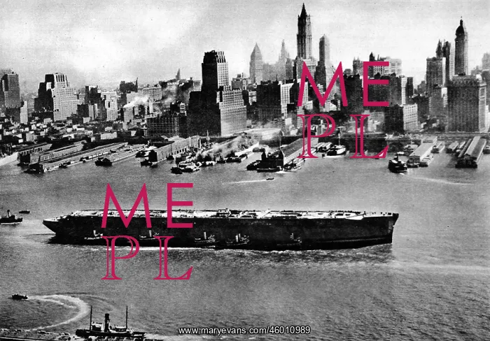 : Salvaged Luxury Liner Normandie, New York Harbour, Novembe : Salvaged Luxury Liner Normandie, New York Harbour, Novembe