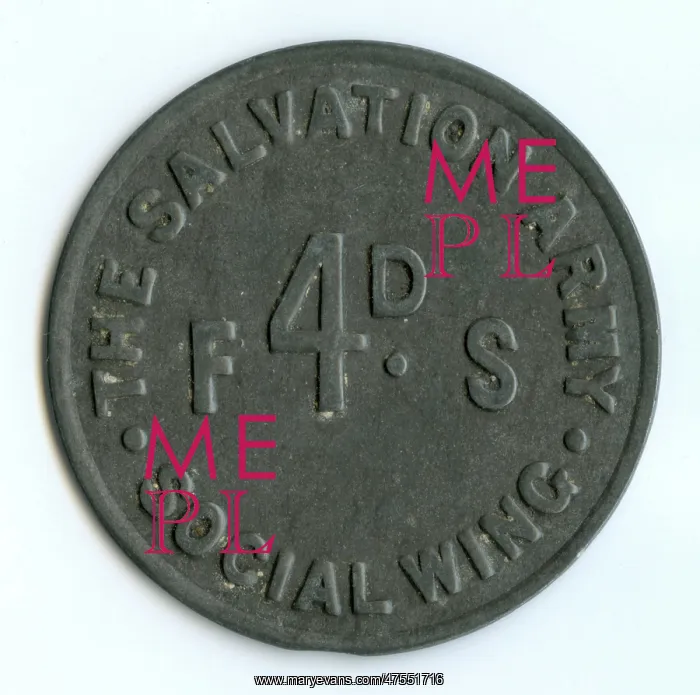 : Salvation Army Social Wing 4d Token : Salvation Army Social Wing 4d Token