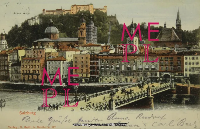 : Salzburg. View over the Staats bridge over the : Salzburg. View over the Staats bridge over the