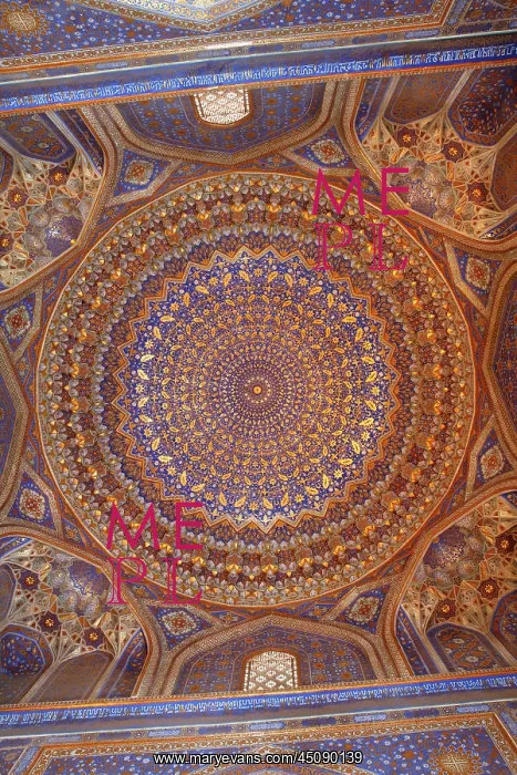  : Samarkand. Detail of ceiling decoration, Tillyah-Kori Madrasah