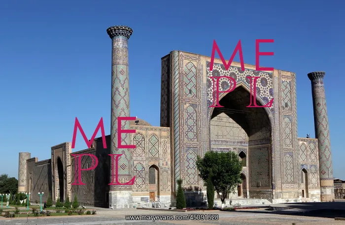 : Samarkand. General view of Ulugh Begh Madrasah : Samarkand. General view of Ulugh Begh Madrasah