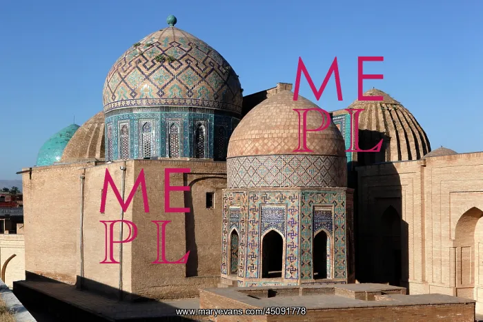 : Samarkand. General view of Shah-I Zinda Complex showing Mausoleum of the middle group : Samarkand. General view of Shah-I Zinda Complex showing Mausoleum of the middle group