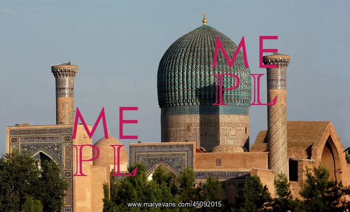 : Samarkand. General view of Gur-Emir Mausoleum with the cupula of the Ak-Sarai Mausoleum, : Samarkand. General view of Gur-Emir Mausoleum with the cupula of the Ak-Sarai Mausoleum,