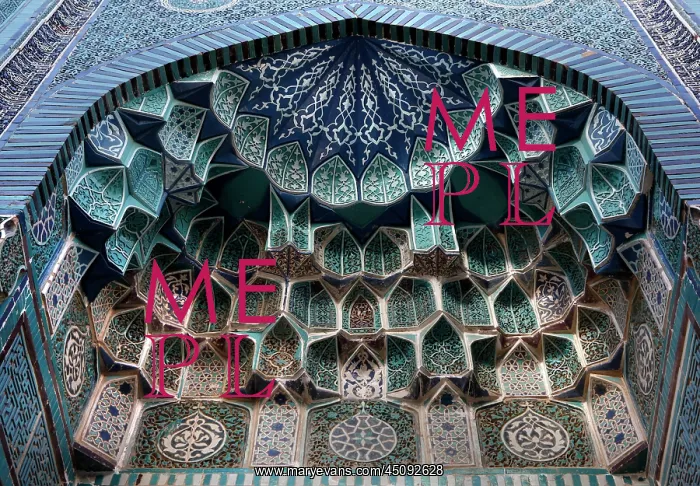 : Samarkand. Detail of decorative tiling, Mausoleum : Samarkand. Detail of decorative tiling, Mausoleum