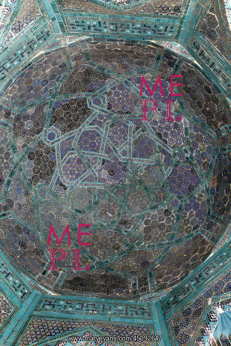 : Samarkand. View from below of the ceiling of the Shadi-Mulk Mausoleum : Samarkand. View from below of the ceiling of the Shadi-Mulk Mausoleum