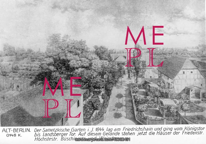 : Sametzkischer Garden in Berlin, 1844 : Sametzkischer Garden in Berlin, 1844