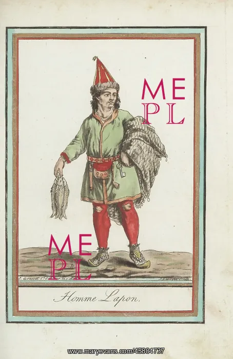 : Sami man of Lapland with fish : Sami man of Lapland with fish