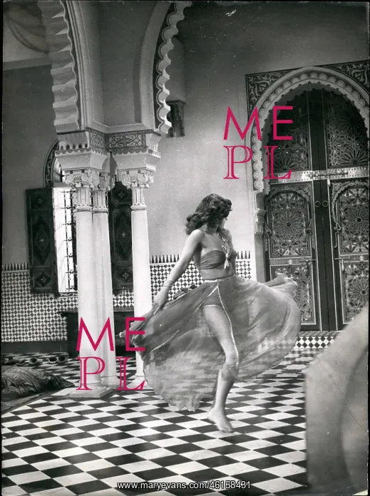 : Samia Gamal, Egyptian dancer, in scene from Ali Baba : Samia Gamal, Egyptian dancer, in scene from Ali Baba