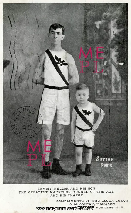 : Sammy Mellor, marathon runner, and his son : Sammy Mellor, marathon runner, and his son