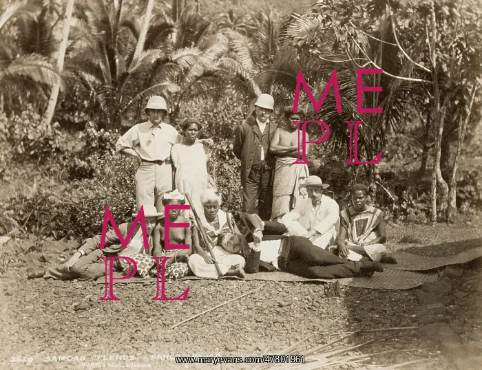 : Samoan people, western men, Pango Pango, Samoa : Samoan people, western men, Pango Pango, Samoa