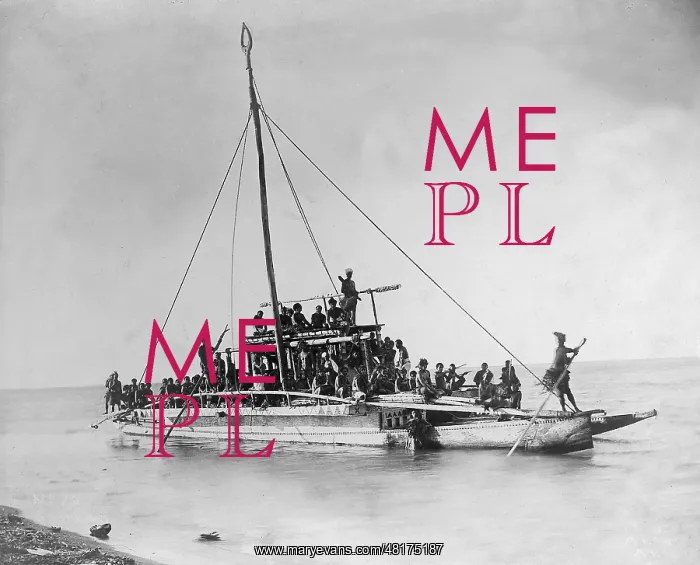 : Samoan war canoe, 1910 : Samoan war canoe, 1910