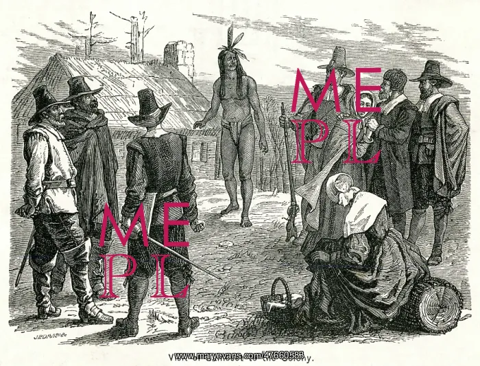 : Samoset Visits Pilgrims at Plymouth : Samoset Visits Pilgrims at Plymouth