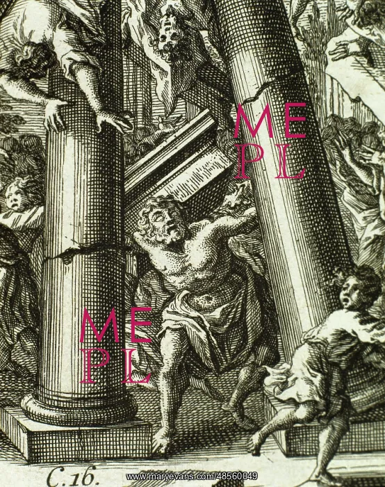 : Samson destroying the temple of Dagon : Samson destroying the temple of Dagon