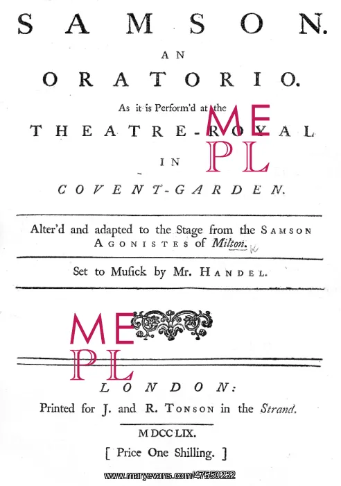 : Samson - an oratorio : Samson - an oratorio