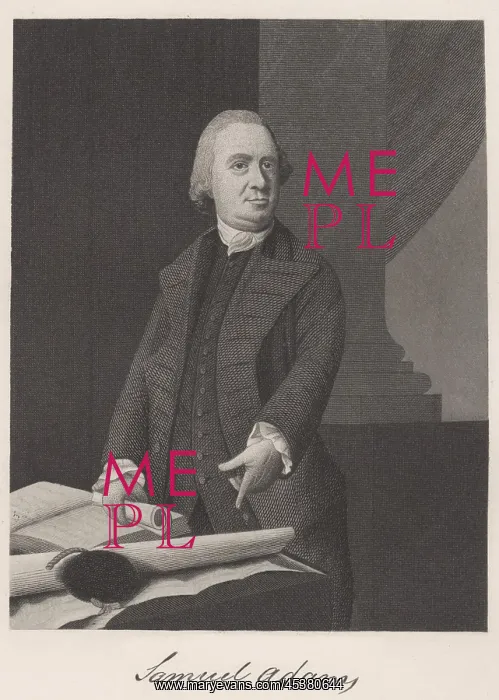 : Samuel Adams points at the Massachusetts Charter : Samuel Adams points at the Massachusetts Charter