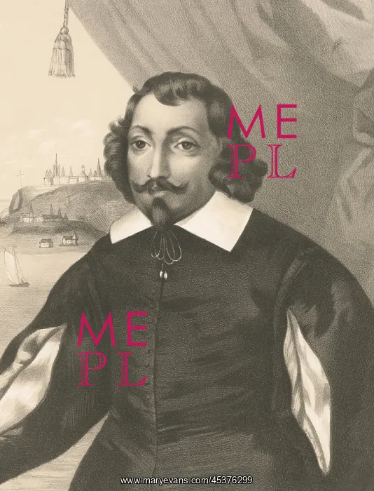 : SAMUEL DE CHAMPLAIN, early 19th century lithograph : SAMUEL DE CHAMPLAIN, early 19th century lithograph