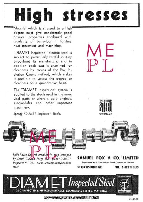 : Samuel Fox Diamet Electric Steel : Samuel Fox Diamet Electric Steel